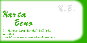 marta beno business card